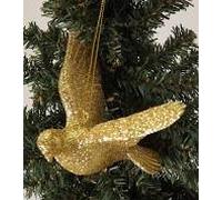 gold glitter dove hanging decoration - by gisela graham
