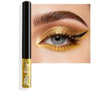 Gold Glitter Eyeliner, Eye Glitter Eye Liners Liquid Eyeshadow, Metallic Shimmer Gold Eyeliner, Waterproof Long-Lasting Eye Makeup Coloured Eye Liner