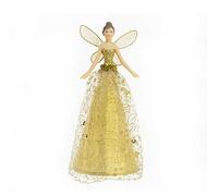 Gold Glitter Fairy | Gisela Graham Christmas Tree Topper | 20cm Tall