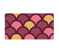 Gold Glitter Fish Scale,Mouse Pad Large Desk Pad Computer Keyboard Mouse Mat with Non Slip Rubber Base 40 x 70 cm