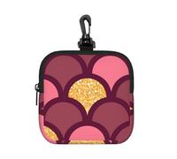 Gold Glitter Fish Scale, Square Zipper Storage Bag, Neoprene Coin Purse, Small Wallets, Change Pouch, Change Purse