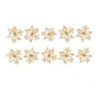 Gold Glitter Flower Vine Wreath 14.5cm Christmas Decoration with | Plastic and fabric materials Intricate vine and flower design Suitable for doors or Christmas trees