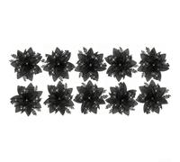 Gold Glitter Flower Vine Wreath 14.5cm Intricate Design for Christmas | Plastic polyester and fabric blend Ready to display for festive use Suitable for doors and Christmas trees