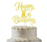 Gold Glitter Happy 15th Birthday Cake Topper Birthday Decorations (16)