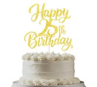Gold Glitter Happy 15th Birthday Cake Topper Birthday Decorations (25)