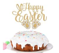 Gold Glitter Happy Easter Cake Topper, Bunny Easter Cake Decor, Spring Easter Festival Baby Shower Birthday Party Decorations