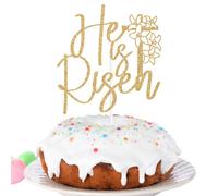 Gold Glitter He is Risen Cake Topper, Jesus Easter Cake Decor, Jesus Birthday Decorations, Religious Resurrenction Spring Easter Festival Party Decorations
