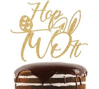 Gold Glitter Hop Two It Cake Topper, Easter Jesus Baby's Birthday Baby Shower Decor, Spring Eggs Easter Baby's 2nd Birthday Party Decorations Supplies