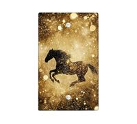 Gold Glitter Horse Light Switch Cover Plates/Outlet Covers, Elegant Western Decor for Home Accents, Thermoplastic Wall Plates, Standard Size Blank Cover Plate