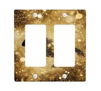 Gold Glitter Horse Light Switch Cover Plates/Outlet Covers, Elegant Western Decor for Home Accents, Thermoplastic Wall Plates, Standard Size Double Rocker