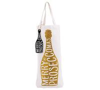 Gold Glitter 'Merry Proseccomas' Bottle Prosecco Gift Bag Xmas