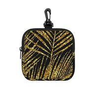 Gold Glitter Palm Leaves, Square Zipper Storage Bag, Neoprene Coin Purse, Small Wallets, Change Pouch, Change Purse
