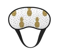 Gold Glitter Pineapples Fruit Print Adjustable Eye Cover for Sleeping, Comfortable, Pressure-Free and Breathable Sleeping Masks
