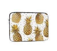Gold Glitter Pineapples Fruit Print Laptop Sleeve 13 inch, Ultra-Thin Computer Bag Notebook Computer Tablet Laptop Bag for Office Daily Commute