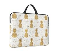 Gold Glitter Pineapples Fruit Print Protective 14 Inch Laptop Case,Laptop Sleeve With Handle Compatible,Carrying Computer Bag
