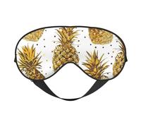Gold Glitter Pineapples Fruit Printed Eye Mask,Blackout Sleep & Eye Mask for Women,Sleep Mask with Adjustable Strap, Suitable for Both Bedtime and Travel