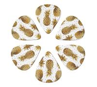 Gold Glitter Pineapples Fruit Printed Guitar Picks -6 Pcs Guitar Picks Plectrum,Guitar Accessories,Electric Guitar Pick, Bass & Ukulele 0.96mm