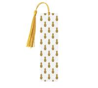 Gold Glitter Pineapples Fruitdouble Sided Printed Wooden Bookmark 18x3.1cm for Reading, A Gift for Book Enthusiasts and Readers, and A Reading Accessory for Book Enthusiasts