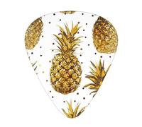 Gold Glitter Pines Fruit Printed Guitar Pick 12 Pieces Guitar Pick In A Box The Makes Sound Clear Ukulele Electric Acoustic Guitar Bass (0.46 0.71 0.96mm)