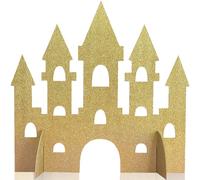 Gold Glitter Princess Castle Centerpiece, 14", 35 cm