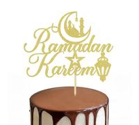 Gold Glitter Ramadan Kareem Cake Topper - Ramadan Muslim Islamic Decoration - Muslim Islam Eid Celebration Decoration