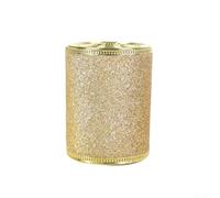 Gold Glitter Ribbon 6.3cm x 6m Wire Edge(gold)