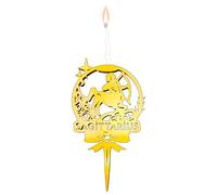 Gold Glitter Sagittarius Candle Topper - Luxury Cake Topper Candle for Birthdays, Weddings & Anniversaries - Reusable Food Safe Acrylic, Shiny Mirror Finish - Happy Birthday Cake Topper Decor