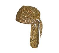 Gold Glitter Sparkle Glittery Sparkly, Soft Bandana Quick-Drying Cycling Cap Headwrap Sports Beanie Hat Skull Cap for Men Women