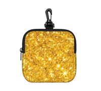 Gold Glitter, Square Zipper Storage Bag, Neoprene Coin Purse, Small Wallets, Change Pouch, Change Purse