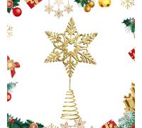 Gold Glitter Star Topper for Christmas Tree, Width 8.5cm/3.3In, Height 16cm/6.3In