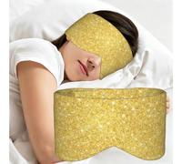 Gold Glitter Texture, Sleep Mask for Home Travel, Full Eye Covers Light Blocking Eye Mask Sleep Eye and Ear Muffs