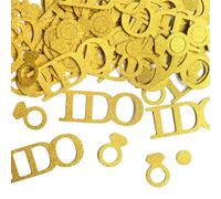 Gold Glitter Wedding Table Confetti, Glitter Paper Confetti I DO Diamond Ring Dots Confetti Engagement Decorations for Marriage Bridal Shower Wedding Bachelor Party