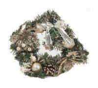 (Gold Glitter Wreath ) Red & Gold 30cm Decorative Christmas Wreath