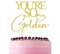 Gold Glitter You're So Golden Cake Topper, Funny 16th 18th 21st 30th 50th Birthday Décor, Golden Birthday Party Decorations Supplies for Women Men