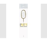 Gold Glitz Party Sparkler Number 0 (17cm) - Perfect for Birthday, Anniversary & Memorable Celebrations - 1 Pc