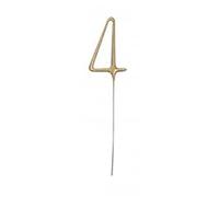 Gold Glitz Party Sparkler Number 4 (17cm) - Perfect for Birthday, Anniversary & Memorable Celebrations - 1 Pc