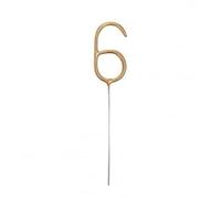 Gold Glitz Party Sparkler Number 6 (17cm) - Perfect for Birthday, Anniversary & Memorable Celebrations - 1 Pc