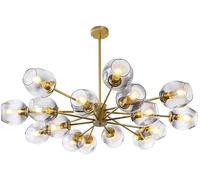 Gold Globe Chandelier,E27 Sputnik Molecule Chandelier,Magic Bean Art Chandelier,Spherical Glass Shade Ceiling Lamp,Bedroom Living Room Ceiling Light-Gold. 16 Head
