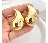 (gold) Gorgeous Exaggerated Large Frames For Women, Massive Stainless Steel, Gilded, Spectacular Jewelry For Ears