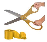 Gold Grand Opening Ceremony Kit - 20 Inch Giant Scissors Gold with Ribbon Gold for Inaugurations and Ceremonies Gold Scissors 20'' for Ribbon Cutting Grand Opening Ribbon and Scissor for Special Event