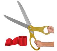 Gold Grand Opening Ceremony Kit- 25 Inch Giant Scissors Gold with Red Ribbon for Inaugurations and Ceremonies Giant Scissors 25'' for Ribbon Cutting Grand Opening Kit for Special Events