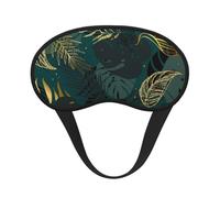 Gold Green Black Leaves, Full Eye Covers Light Blocking Eye Masks Blackout Sleep Eye Muffs