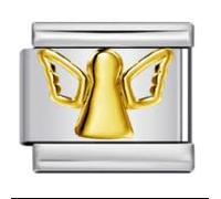 Gold Guardian Angel Faith Mother Daughter Silver Italian 9mm Link Stainless Steel Bracelet Charm Compatible With Nomination 9mm Bracelet