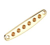 Gold Guitar Neck Plate, Telecaster Control Plate Slanted, Guitar String Through Plate Mounting Ferrules Zinc Alloy Electric Bass Guitar Parts Silver (Gold)