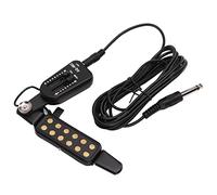 Gold Guitar Pickup, Acoustic Guitar Pickup for Classical Folk Guitars, ABS Electronic Components with Volume Control Box and 6.3mm Amp Jacks Cable, Easy to Install Suspended on Sou