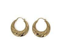 Gold Gypsy Creole Hoop Earrings, 50mm, 35g, Gold Plated - Bling King London