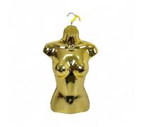Gold-Half Hanging Female Mannequin Torso - Lightweight Hollow-Back Display Bust - Wall-Mountable Polyethylene Body Form
