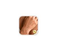 Gold Hand Chain Bracelets for Women Waterproof Hand Chain Bracelet with Ring Set Adjustable Layered Zirconia Bead Flower Link Chain Bracelet Finger Ring Dainty Hand Jewellery Gift for Women - Twist