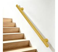 Gold Hand Rails for Indoor Stairs - Wall Mounted Pipe Staircase Handrails - Metal Railing Grab Bars for Wall, Outdoor Deck Porch Steps Rail(15ft/450cm)