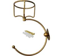 (Gold) Hand Towel Holder - Hand Towel Hook with Vintage Candle Holder - Wall Mounted Rustic Handtowel Ring for Counter, Toilet & Entryways